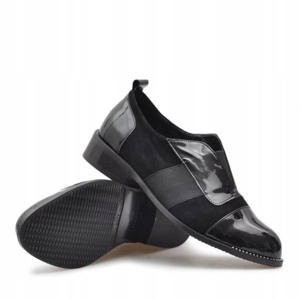 Lakovací polobotky dámské mokasíny kožené pantofle casual Laura Messi 37