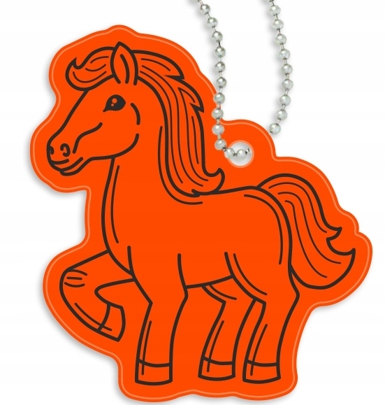 ODBLASKOWA ZAWIESZKA Z ŁAŃCUSZKIEM GADŻET ODBLASK BRELOK KONIK KUCYK KOŃ