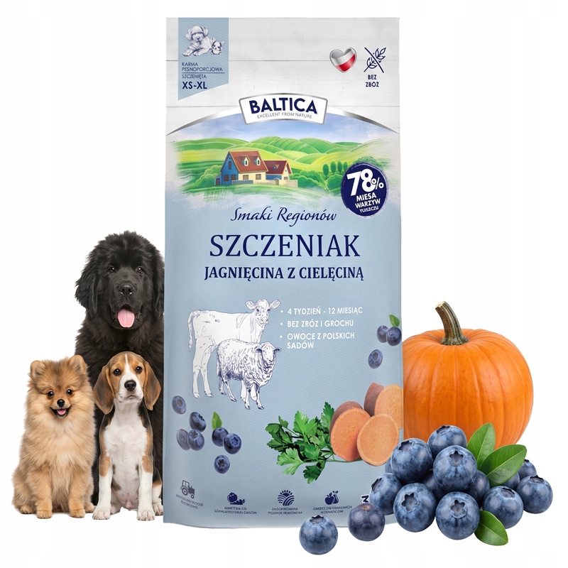 Baltica Smaki Regionów Szczeniak Jagnięcina Z Cielęciną S/xl 3kg Od 4 Tyg.