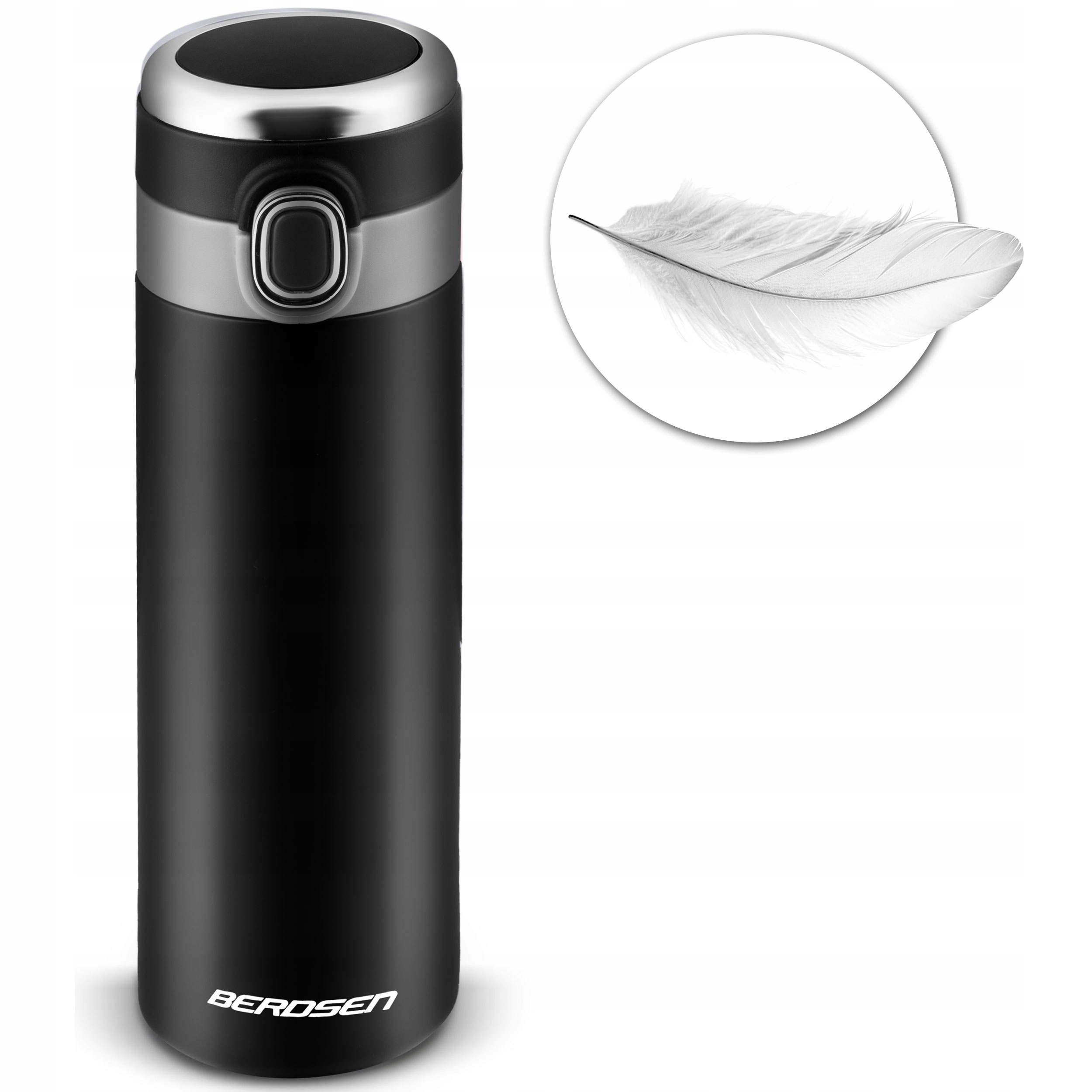 TERMOS Kubek termiczny SMART LED Termos próżniowy z wyświetlaczem Kolor dominujący czarny