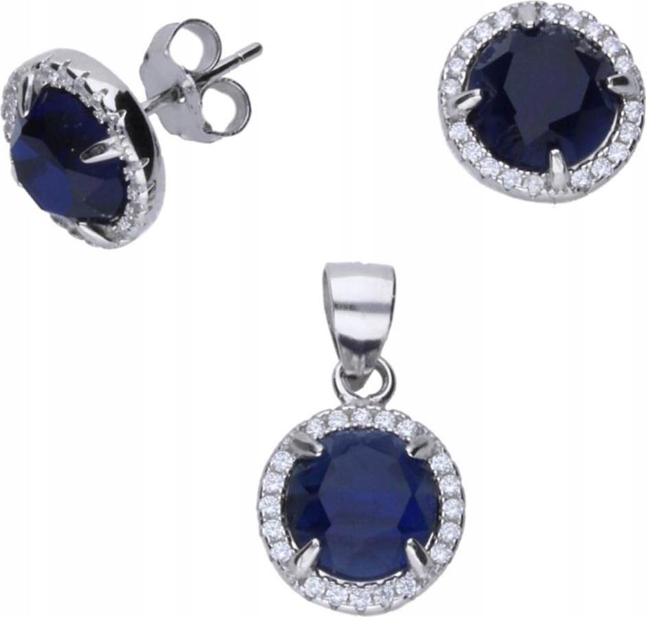 Stříbrný komplet 925 šperků s náušnice a přívěskem, elegantní kolečka, dárek