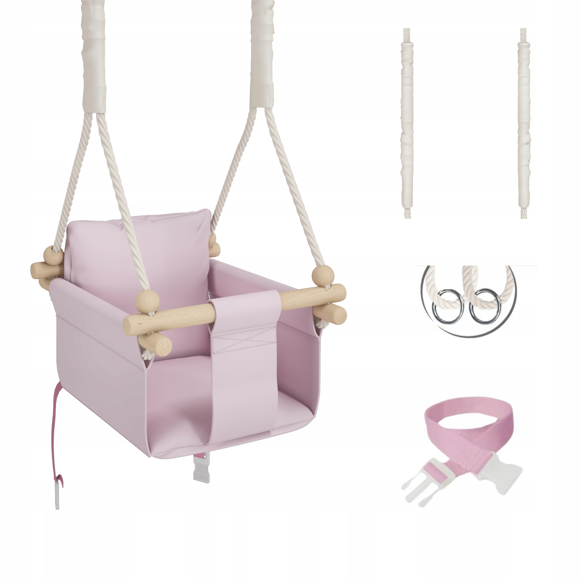 HUŚTAWKA DLA DZIECI z oparciem + PAS BEZPIECZEŃSTWA - do domu i ogrodu