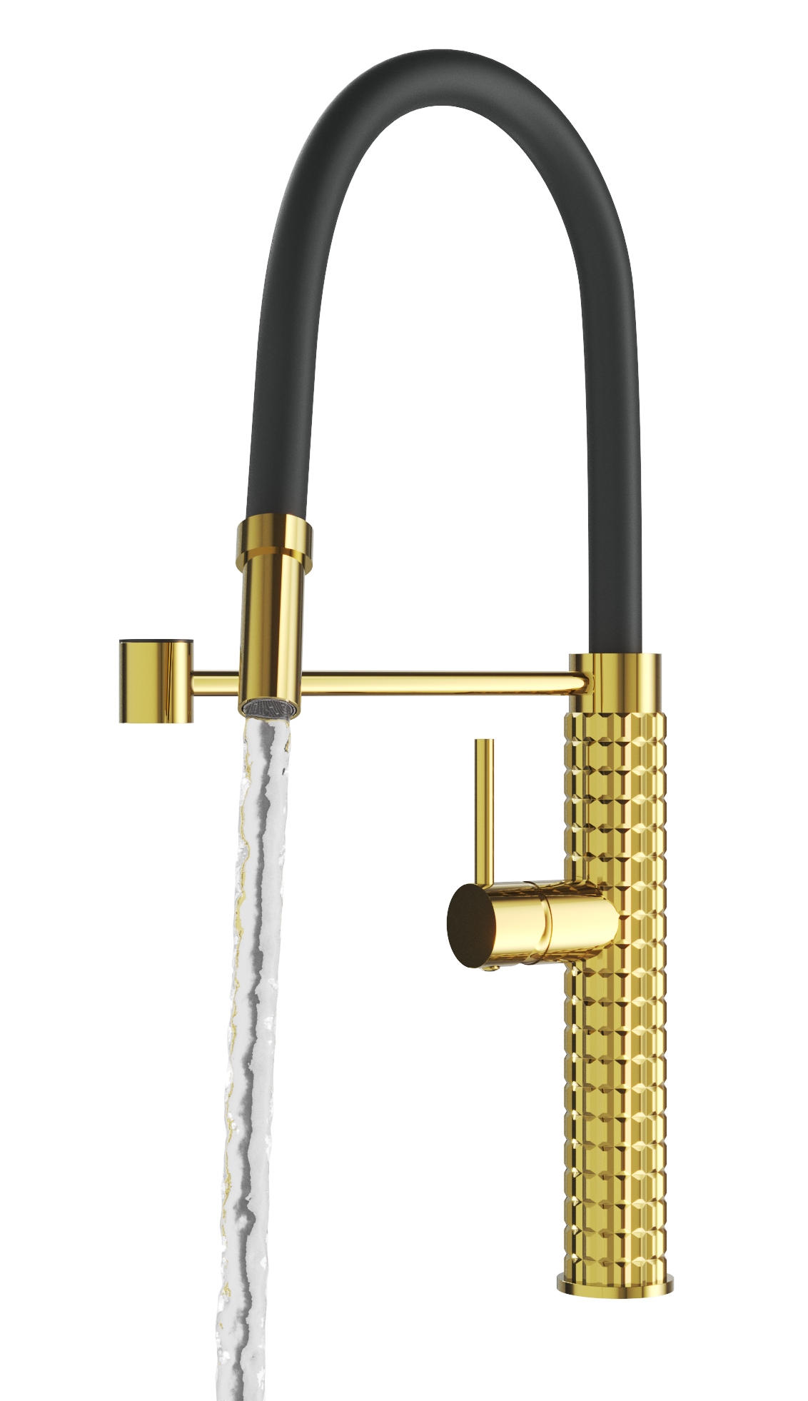 Kuchynský Kohútik S Pružným Zlatým Výtokom, Batéria Do Umývadla, Moderný Fano
