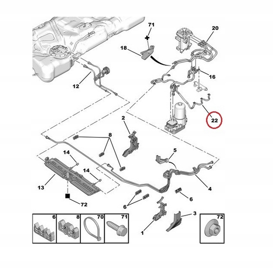 PRZELEWY WTRYSKÓW CITROEN C5 III C6 2.7 3.0 HDI Producent części Citroen OE
