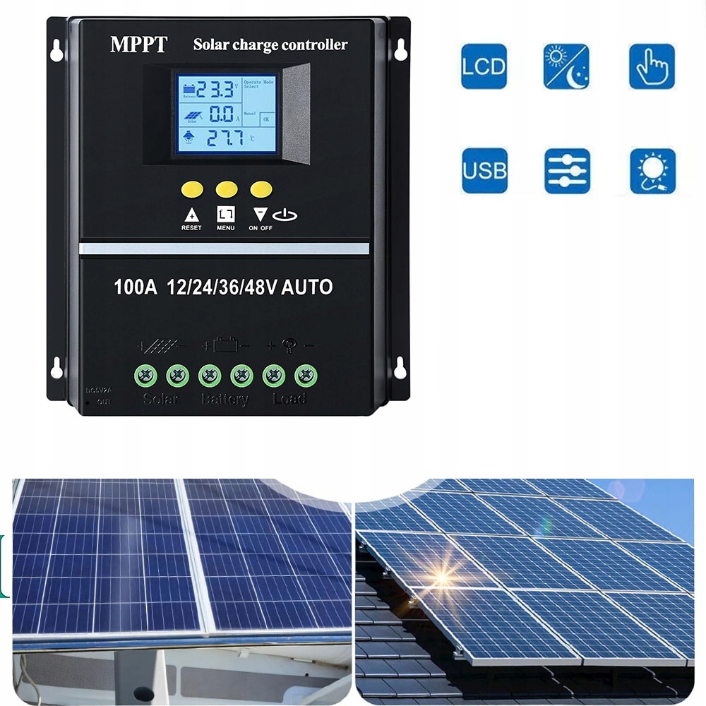 4000W solární Regulátor Nabíjení Mppt Smart 100A 12V/24V/36V/48V 100A