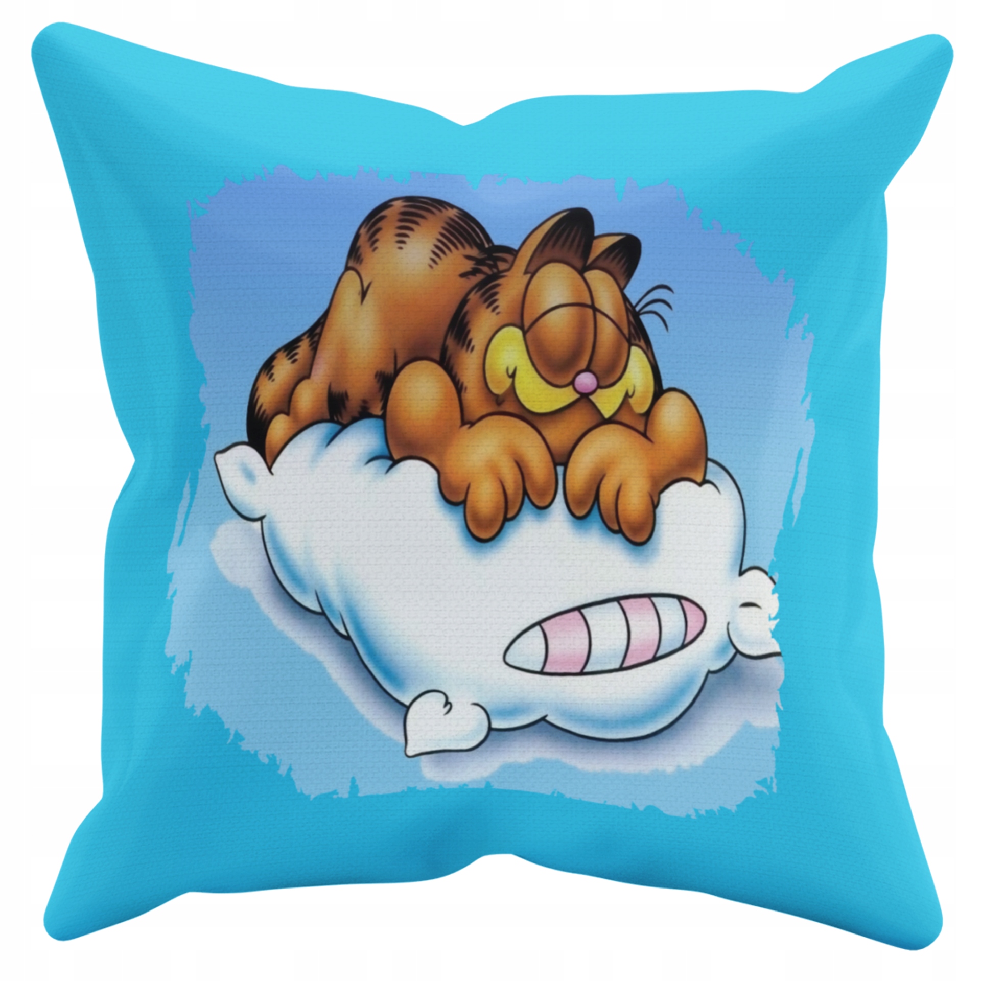 POSZEWKA NA PODUSZKĘ JAŚKA DO PRZEDSZKOLA GARFIELD + IMIĘ GRATIS Kolor dominujący odcienie niebieskiego