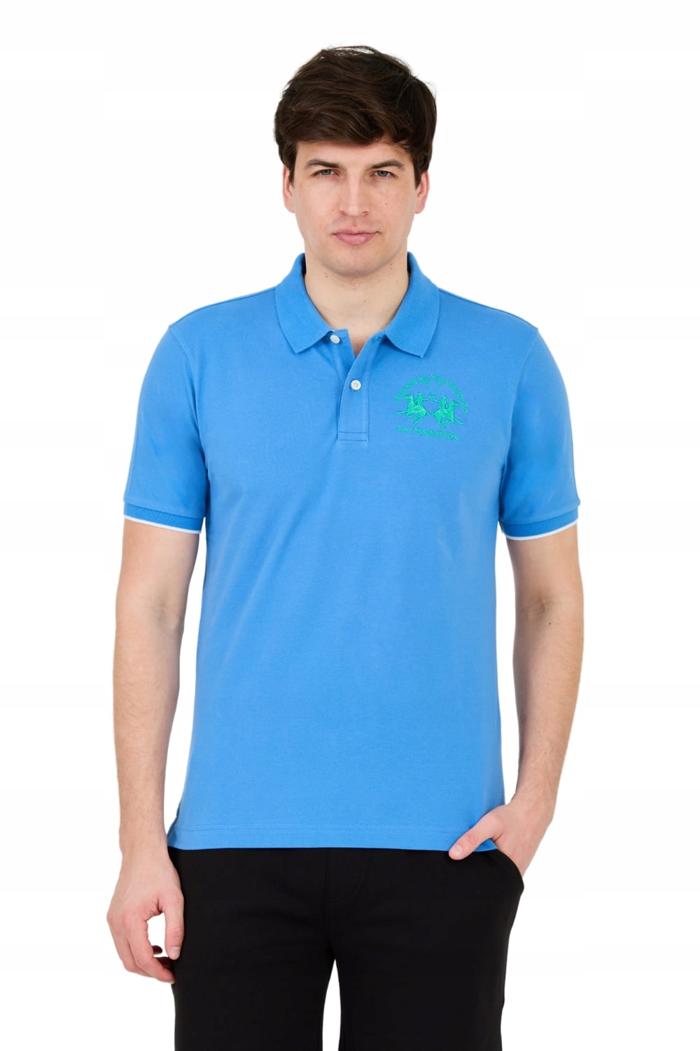 La Martina Modré polokošile s velkým logem L