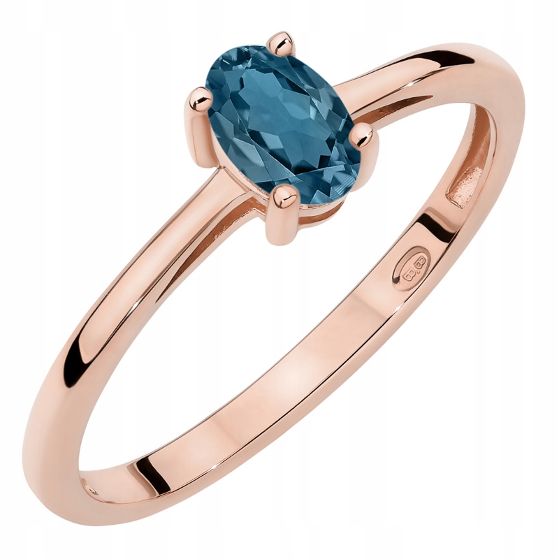 Zlatý Prstýnek Zásnubní pr. 585 s oválným topazem 0.50 ct 14k