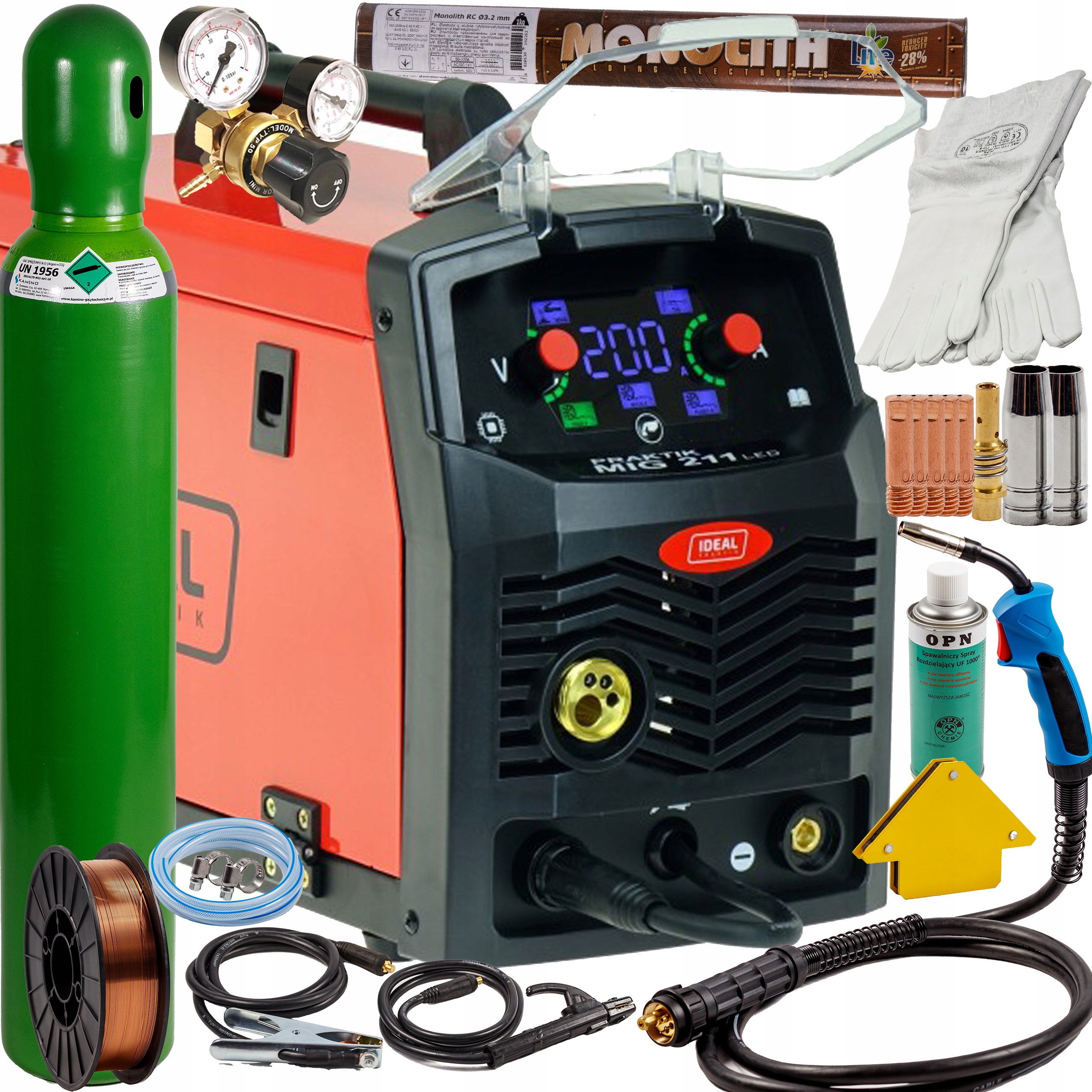 Svařovací stroj Migomat Mig Mma Tig Praktik 211 Synergie Led Ideal Set 3