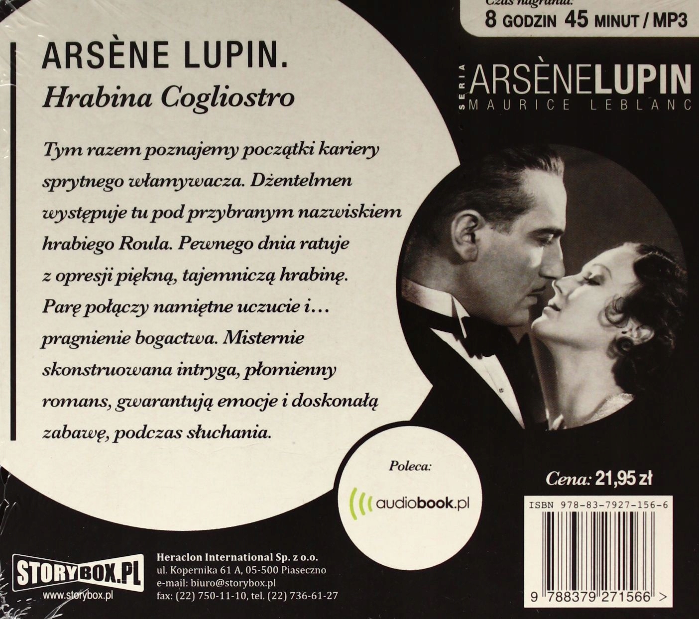ARSENE LUPIN. HRABINA COGLIOSTRO - MAURICE LEBLANC (DIGIPACK) AUDIOBOOK CD- Stan opakowania oryginalne