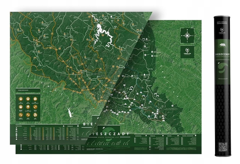 Bieszczady Mapa Zdrapka Vip