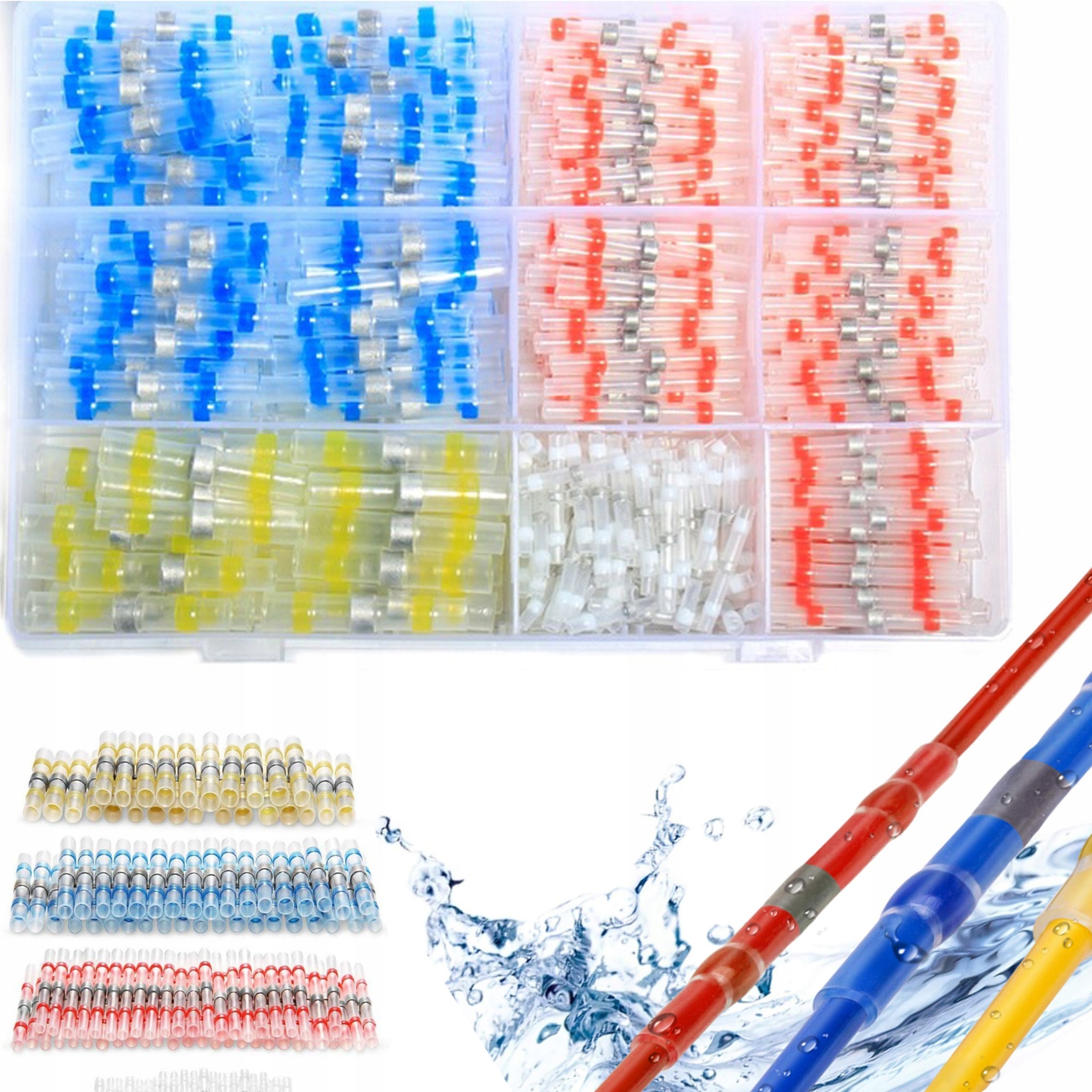 Rychlospojka s cínem, smršťovací svorky, sada 500 kusů