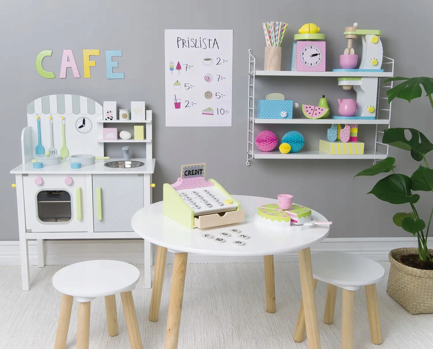 Stolik z krzesełkami Jabadabado Kolor mebla biały