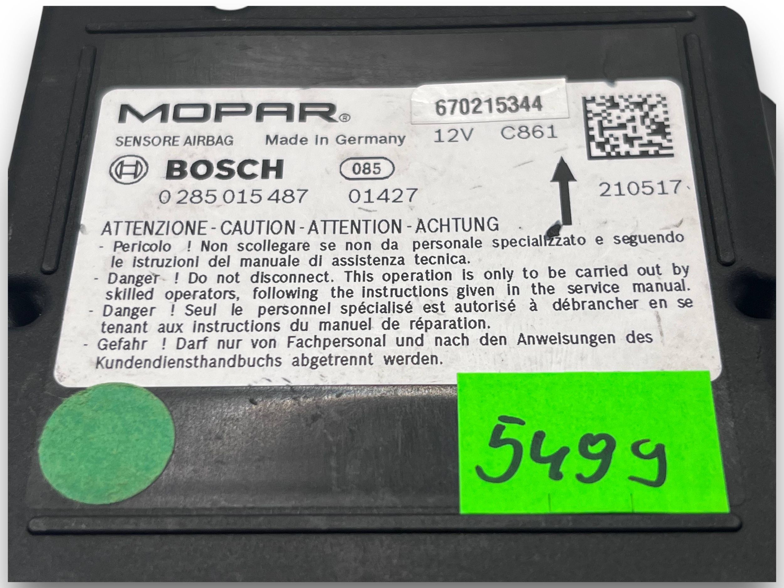 MASERATI LEVANTE control unit airbag 670215344 @M