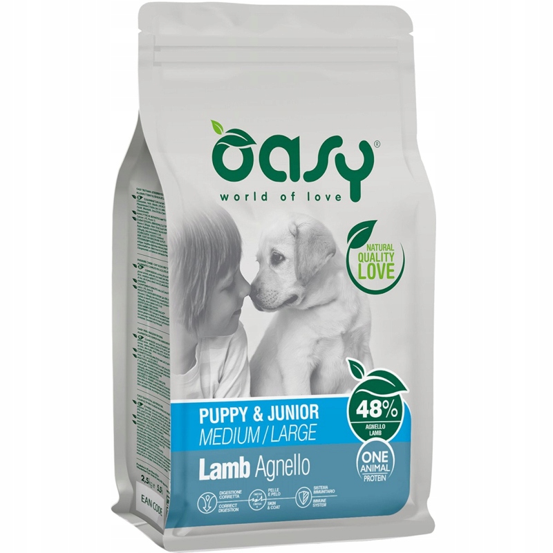 Oasy Puppy & Junior Medium Large Lamb Jagnięcina 12kg