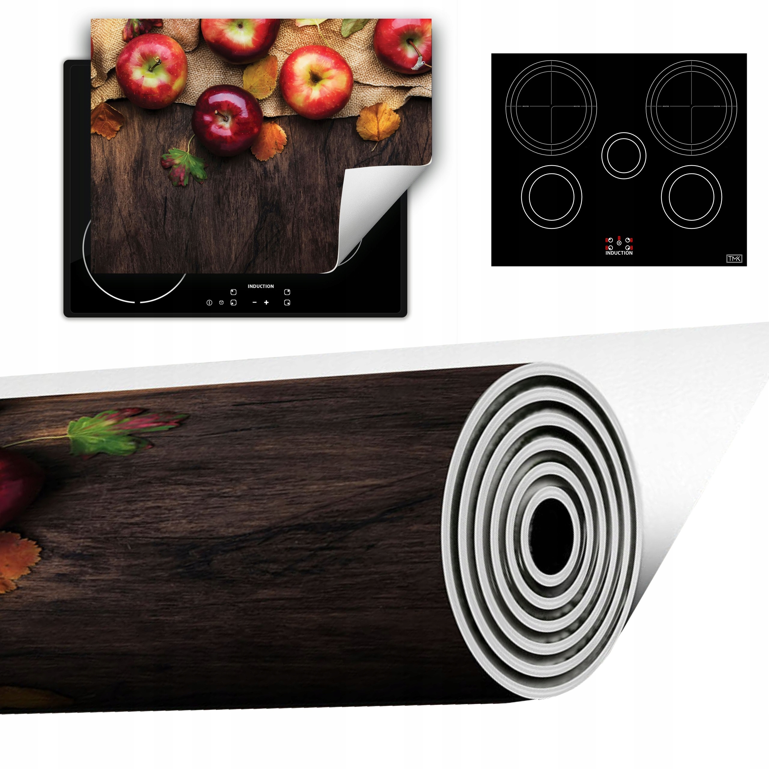 Vinylová Podložka Do Kuchyně Více Místa 70x52 dřevo jablka