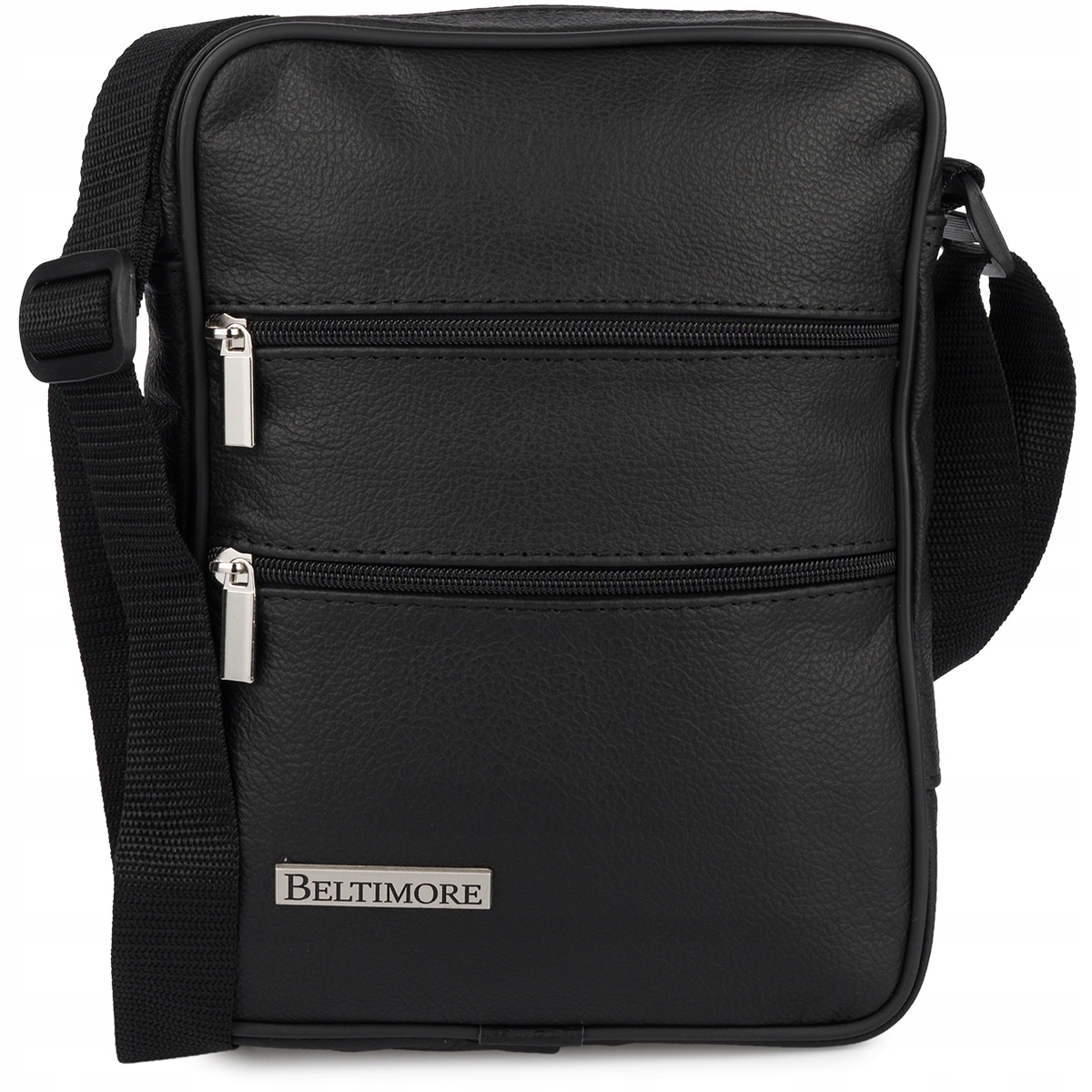 Pánská kožená taška přes rameno s reportáží, černá Beltimore