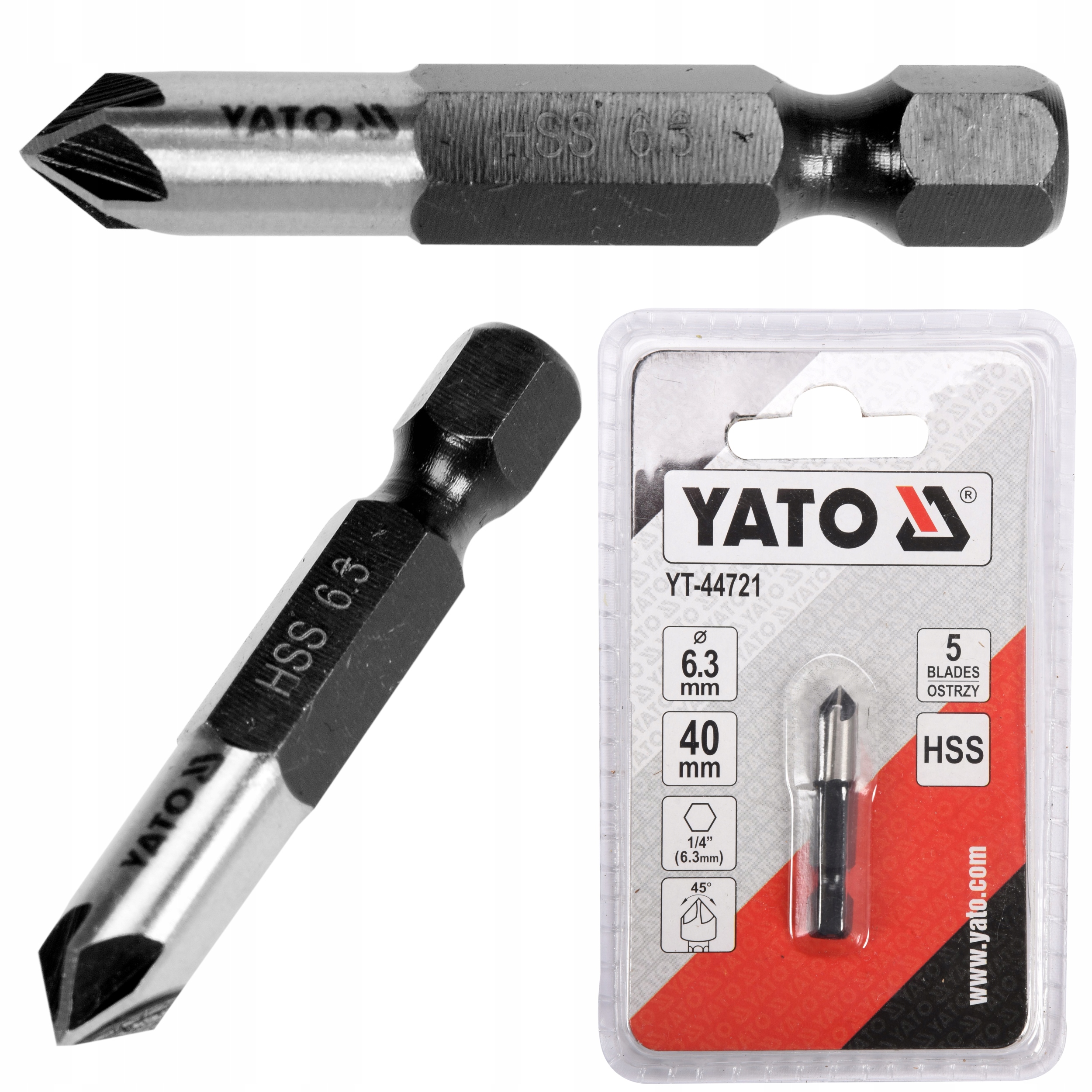 

Yato Pogłębiacz Do Metalu Hss 6,3mm x 40mm Hex