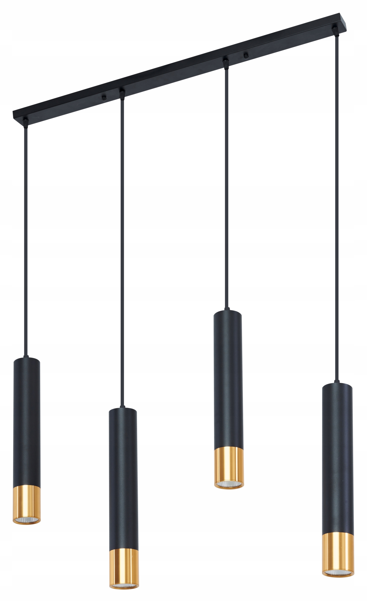 Závěsná Lampa Spot Tuby Černá Zlatá Převis Moderní Led XXL 140 CM