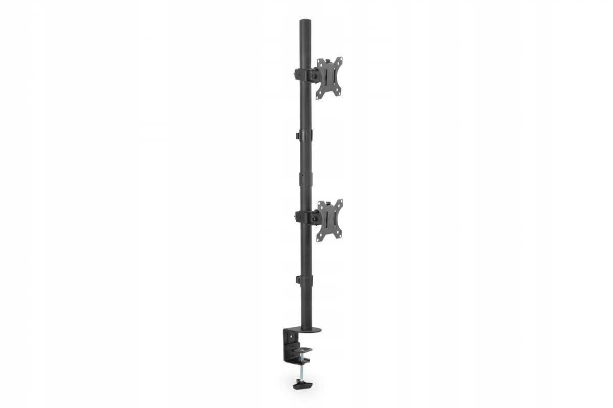 Vertikální stolní držák 2xLCD max. 32 palců 8 kg, upínací, černý