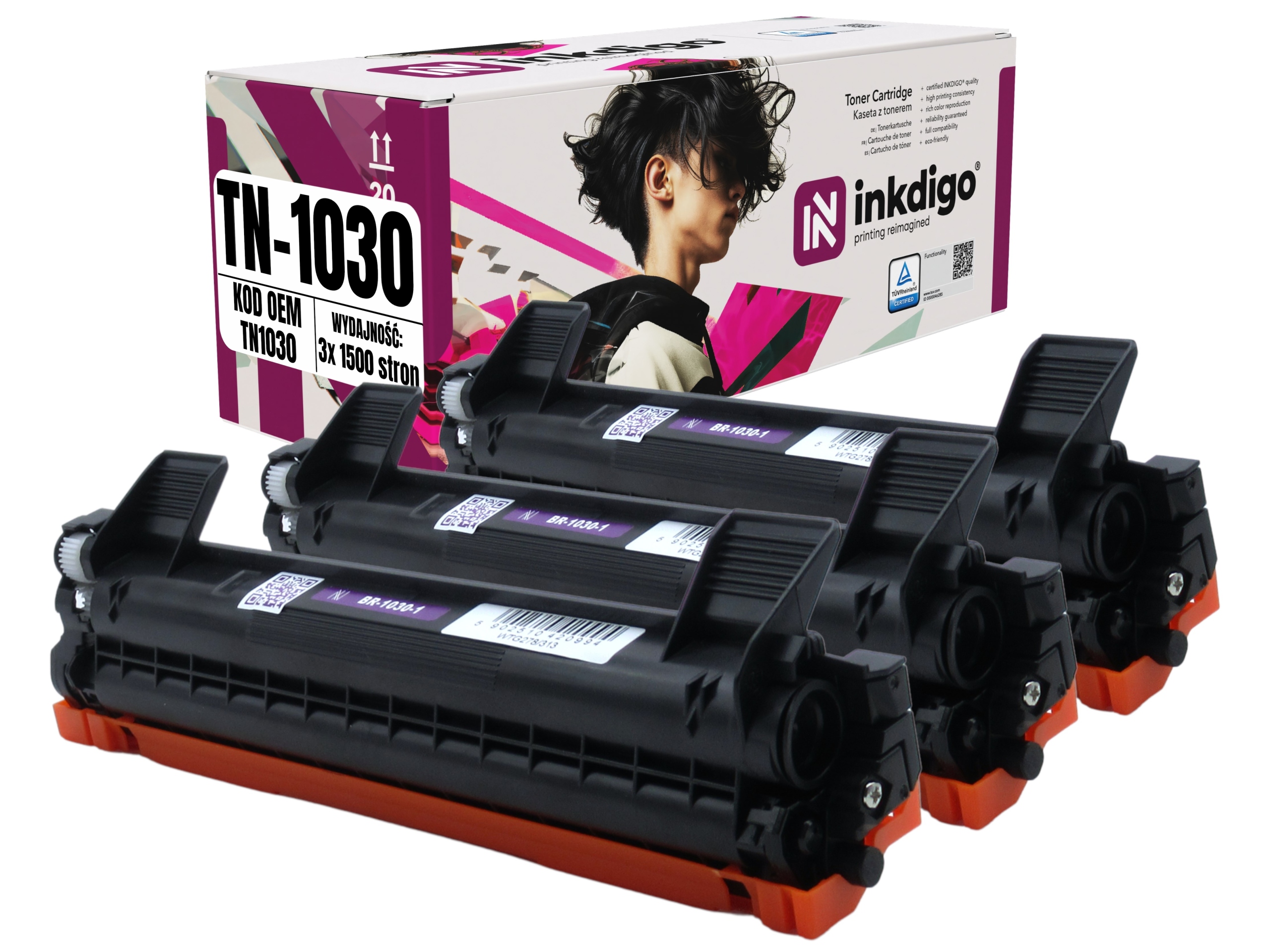 3x Toner do Brother DCP-1610WE DCP-1510E DCP-1512E HL-1110E HL-1112E TN1030