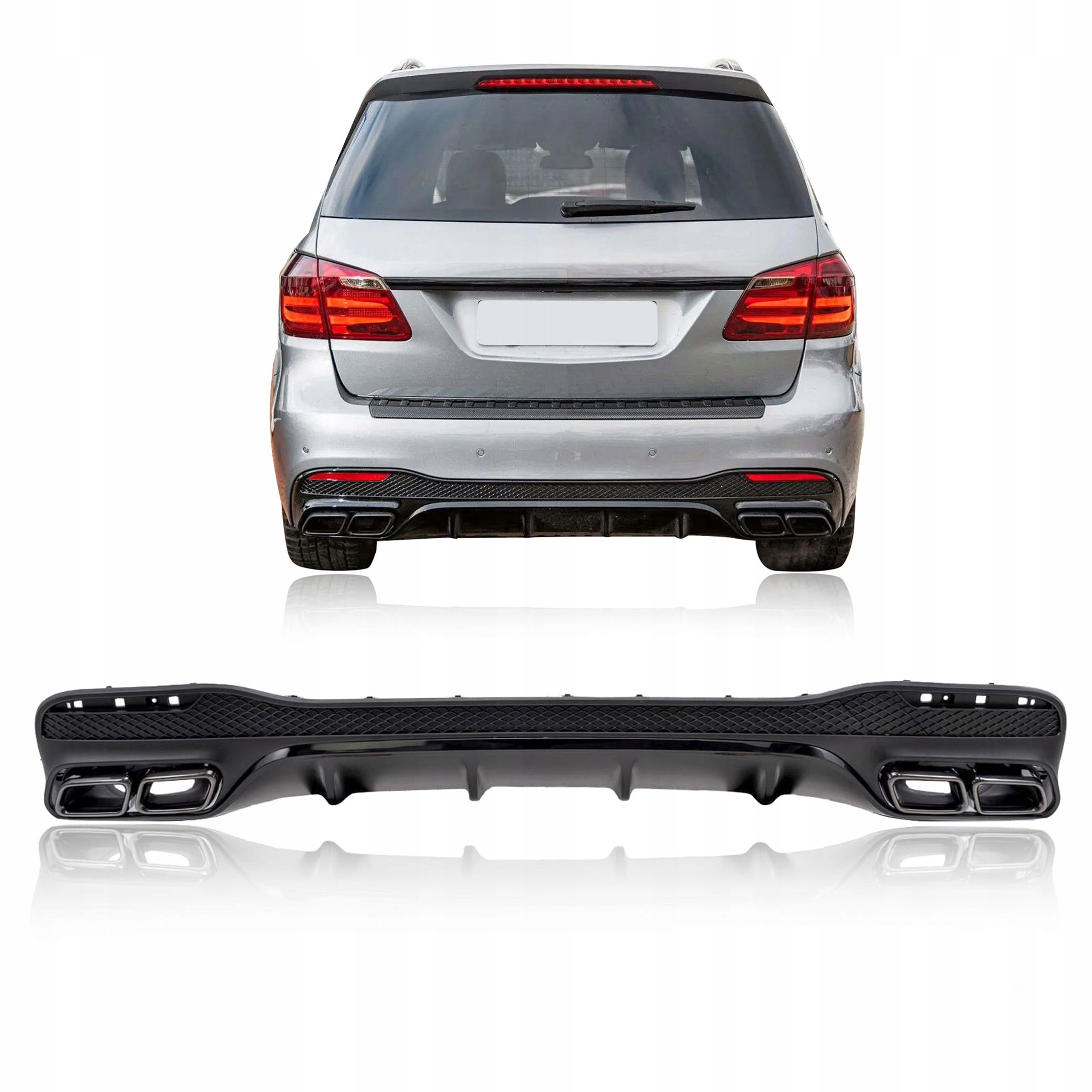 MERCEDES GLE W166 2015-2019 DYFUZOR TYLNY ZESTAW STYLIZUJĄCY NA AMG GLE63