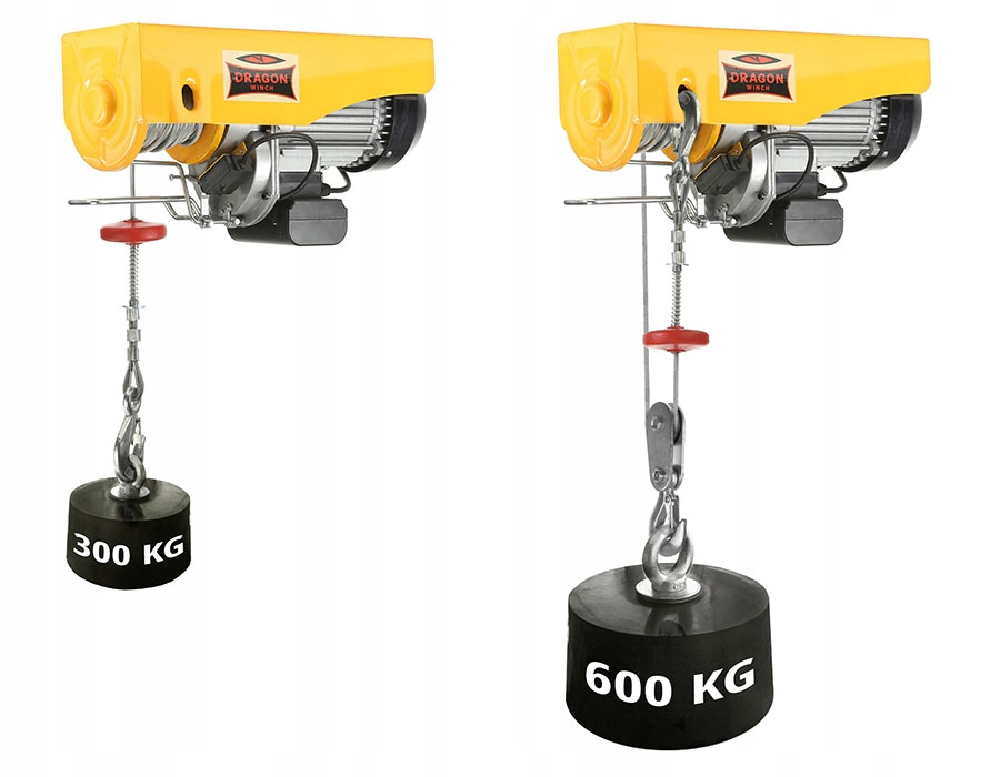 WYCIĄGARKA ELEKTRYCZNA WCIĄGARKA LINOWA 230V 600kg Udźwig 600 kg