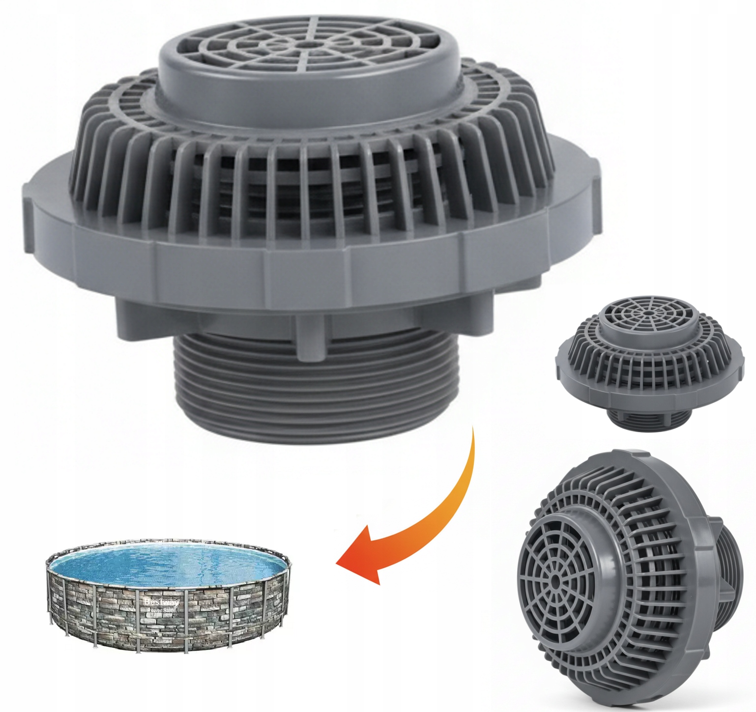 Ochranný kryt odtokového sítka na otvor do bazénu Bestway 56889