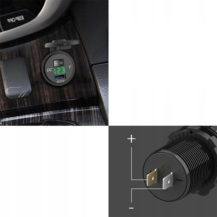 ŁADOWARKA ZASILACZ USB QC3.0 WOLTOMIERZ PRZYCISK Producent Kopier