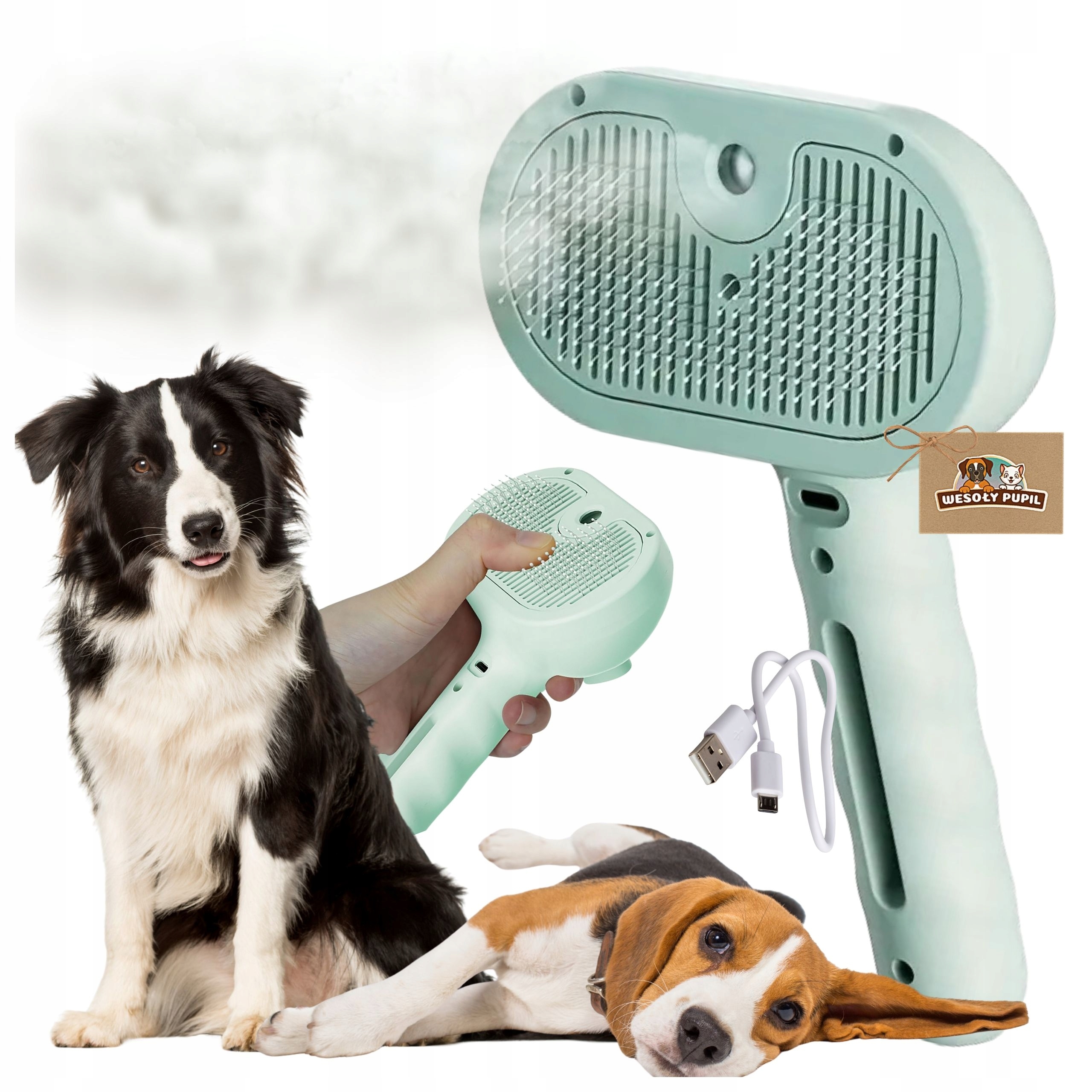 Levně Samočisticí Elektrický Pařní Kartáč Pro Psy Na Péči O Srst