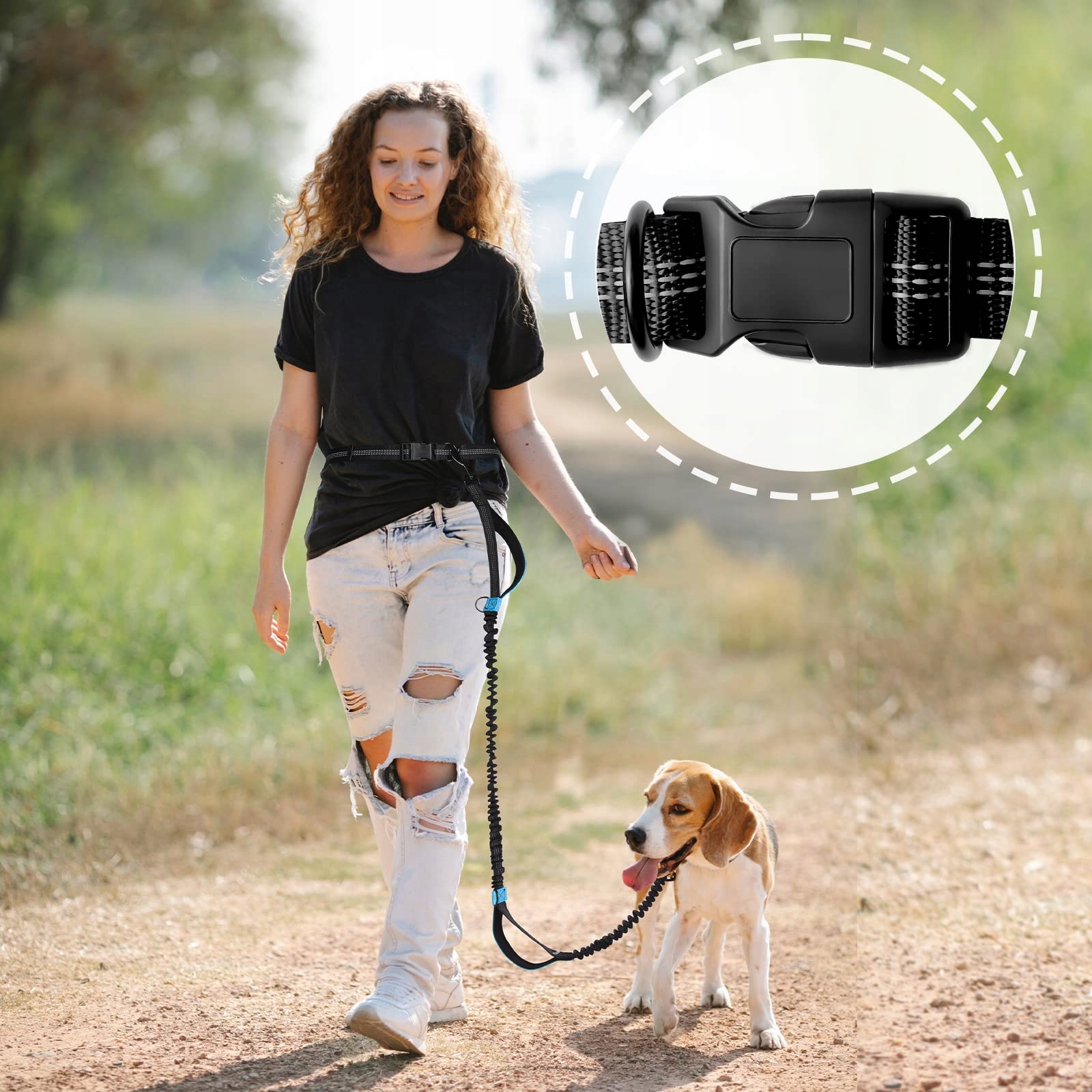 Levně Snocyo Dog Jogging pro běhání Vodítko 160-260 cm