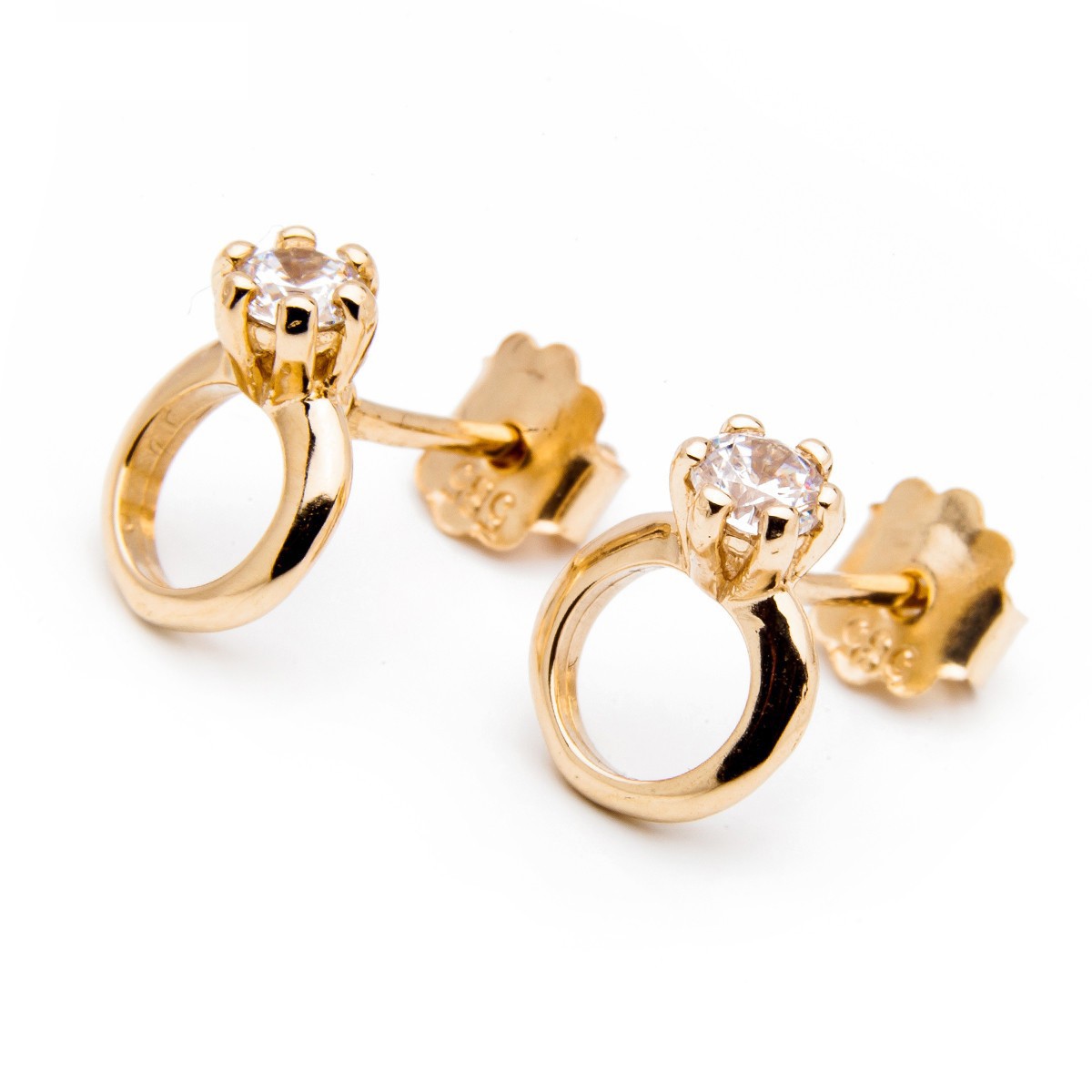 Zlaté náušnice 585 Prsteny zirkon