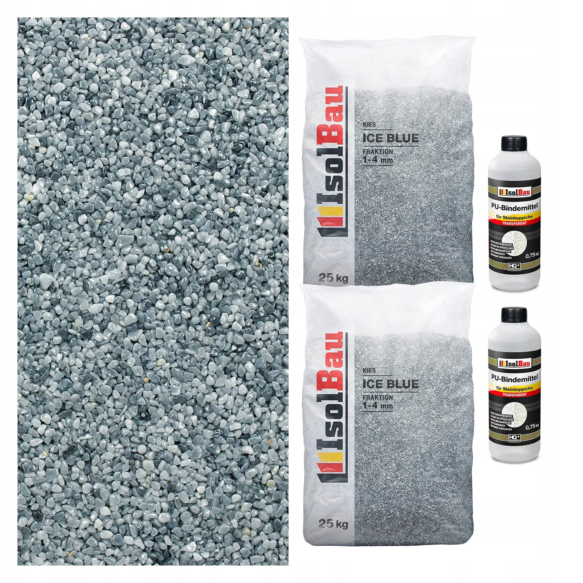 Kamenný Koberec Ice Blue 1/4 mm 2 x 25 kg Sada s Pu pryskyřicí Německá kvalita
