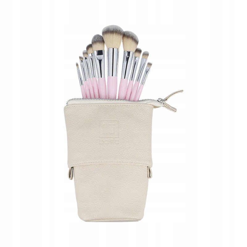 ilū basic Sada 10 štětců na make-up pouzdro, Růžová