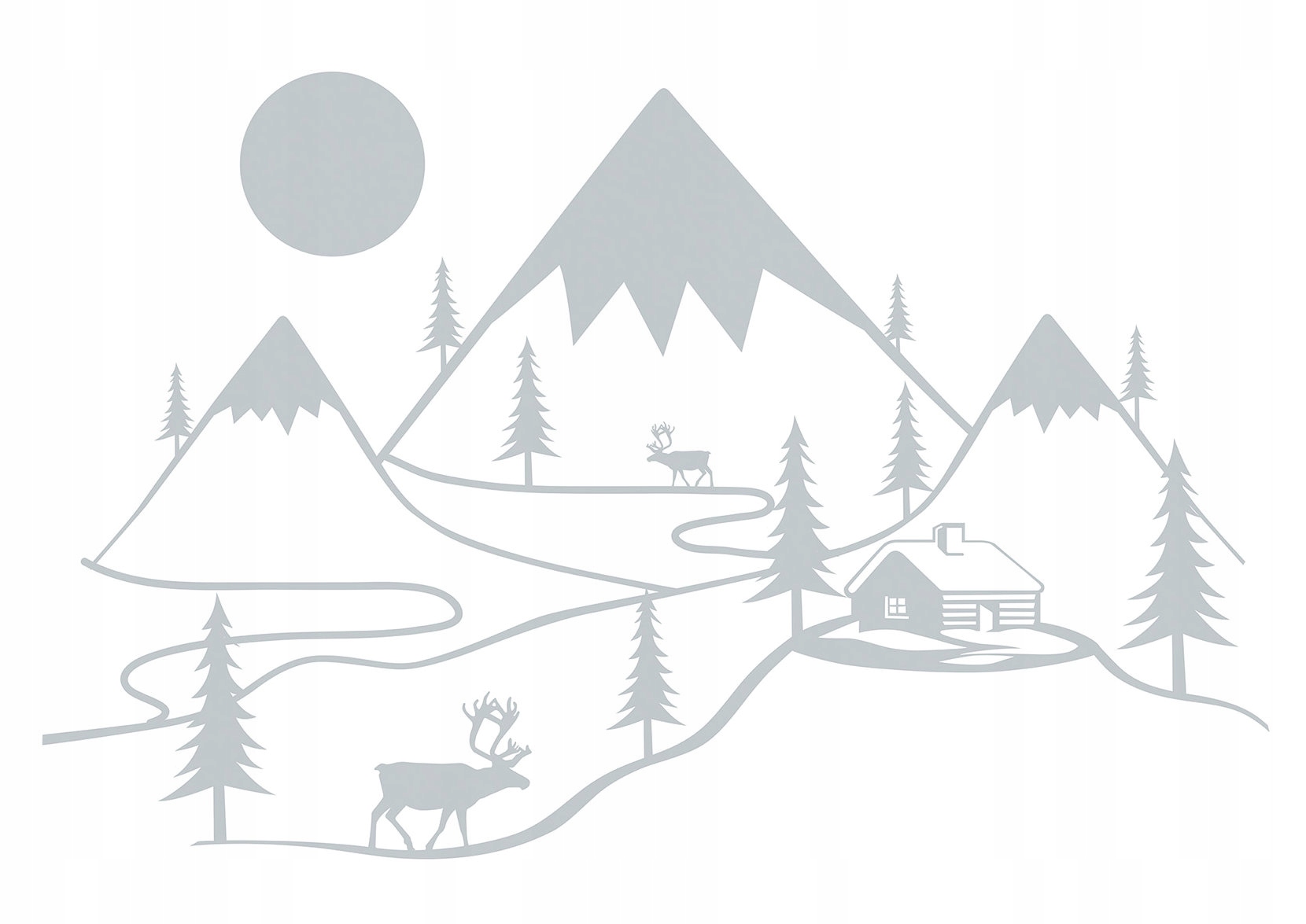 Fototapeta vlies Minimalistické hory a zimná krajina 350x250 lepidlo