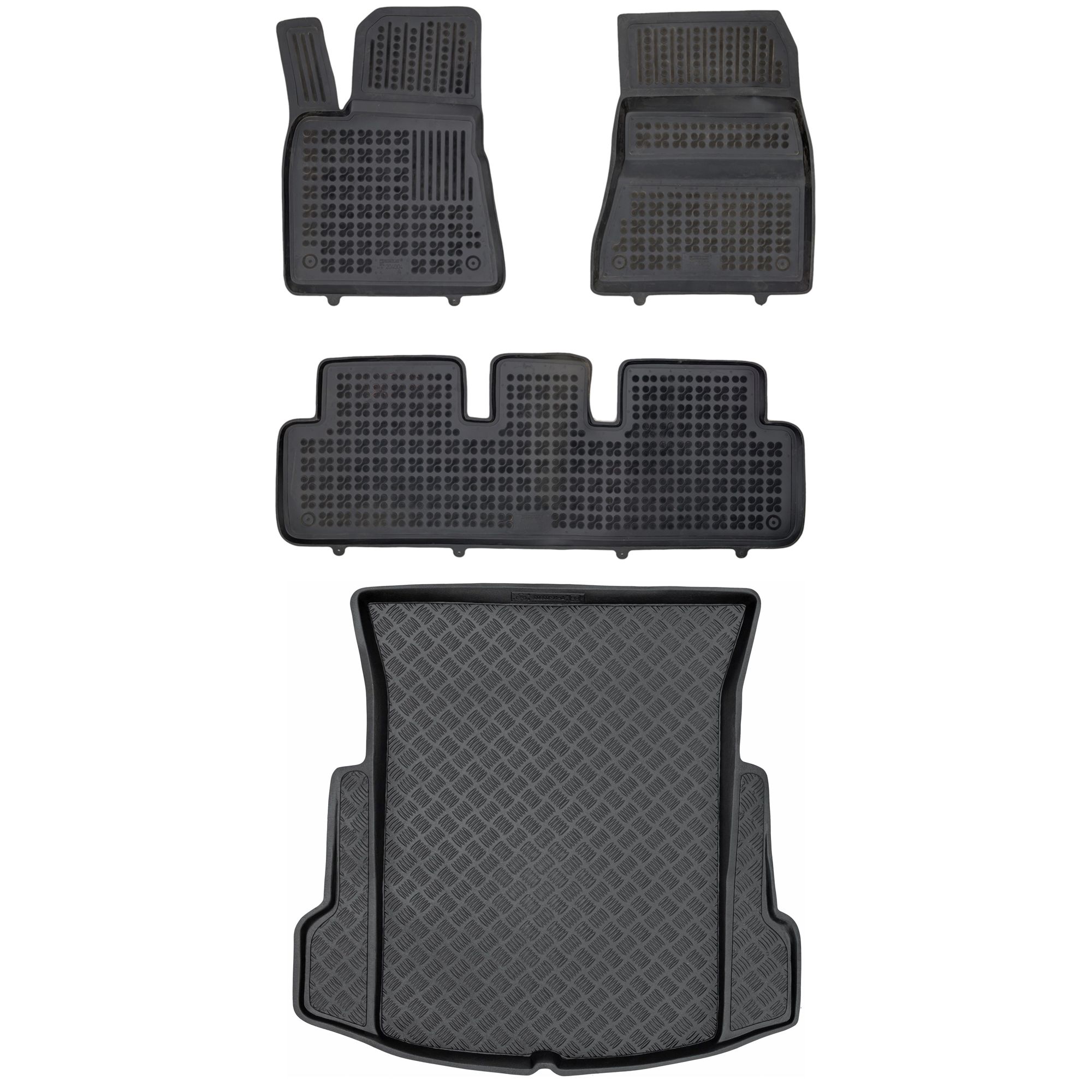 Sada čiernych kobercov plastová rohož pre Tesla Model 3 2021-2023