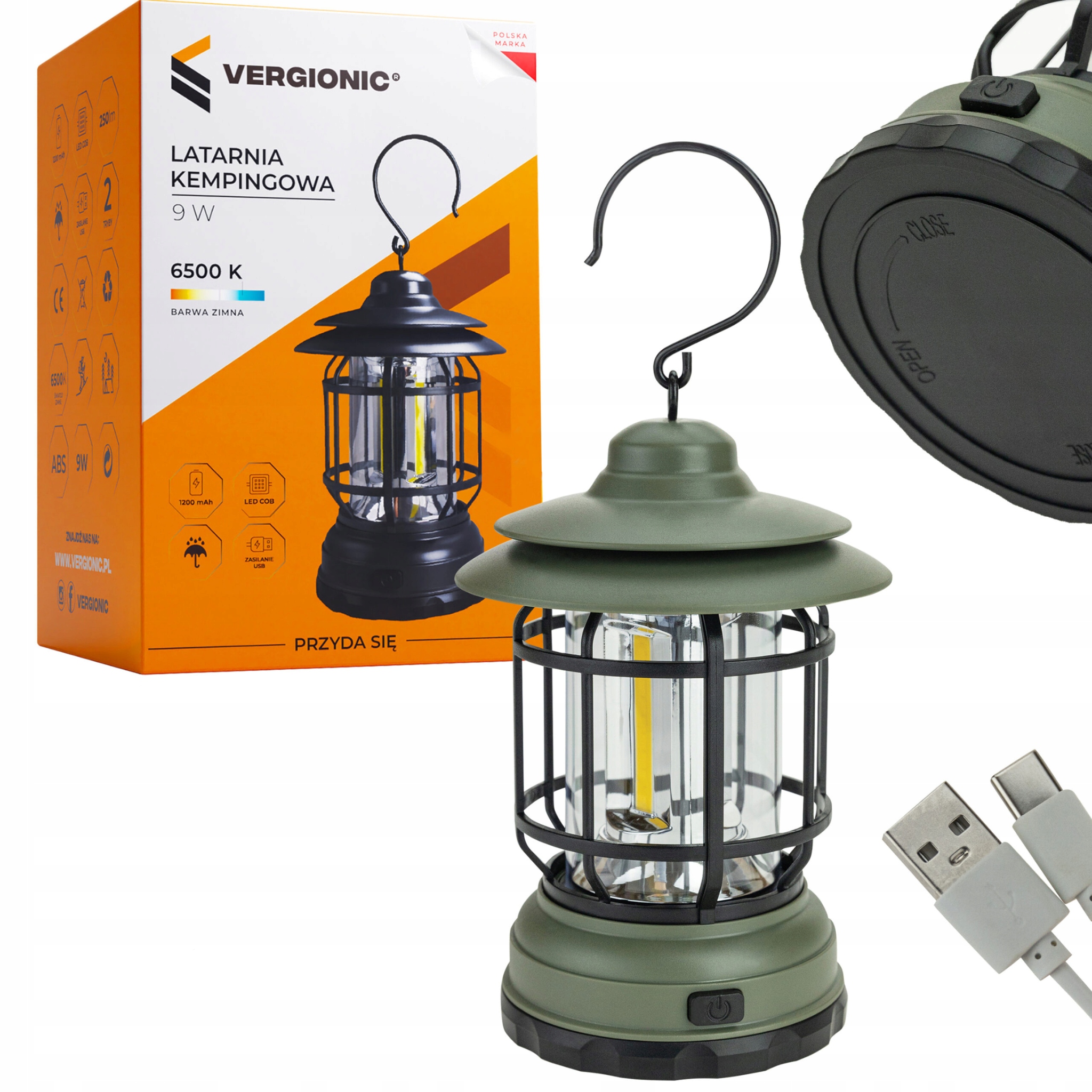 

Lampa latarka akumulatorowa kempingowa turystyczna