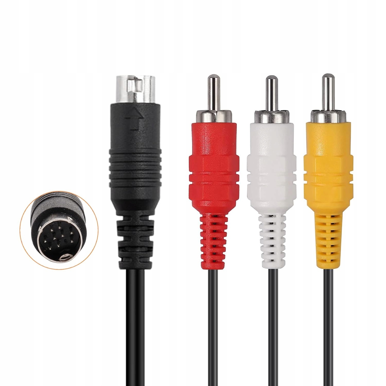 KABEL PRZEWÓD AUDIO RCA A/V DO KONSOLI SEGA GENESIS 2 3 MEGA DRIVE 2 180CM
