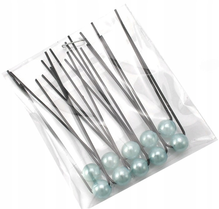 SZPILKI DO KOKA Z BŁĘKITNYMII PEREŁKAMI