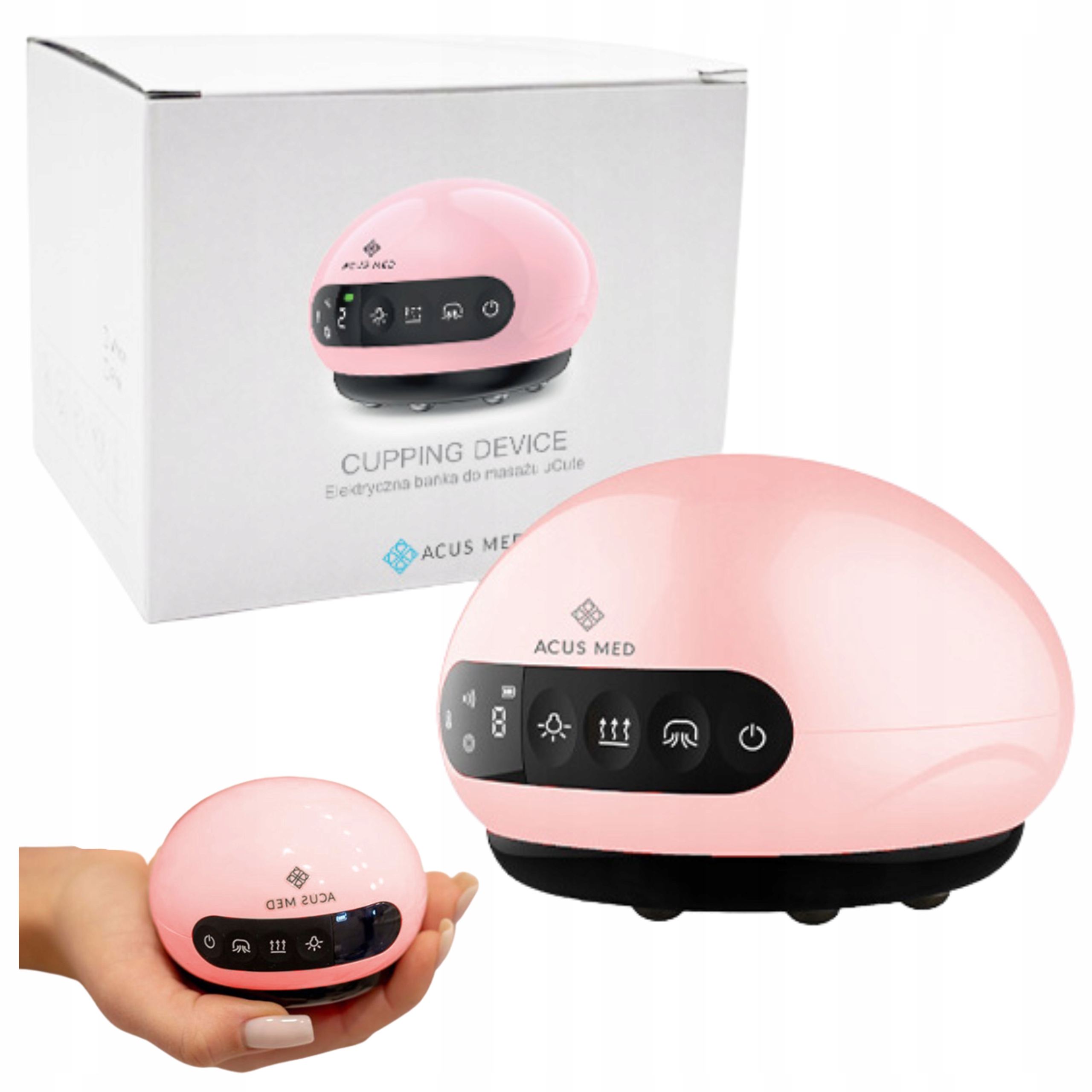 Bańka Chińska Elektryczna Do Masażu Antycellulitowego Różowa Acus Med