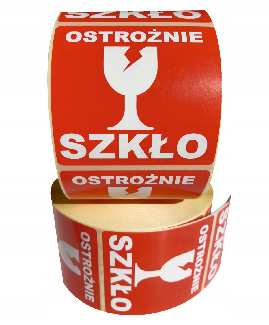 

Ostrożnie Szkło Nie Rzucać etykiety naklejki x1000