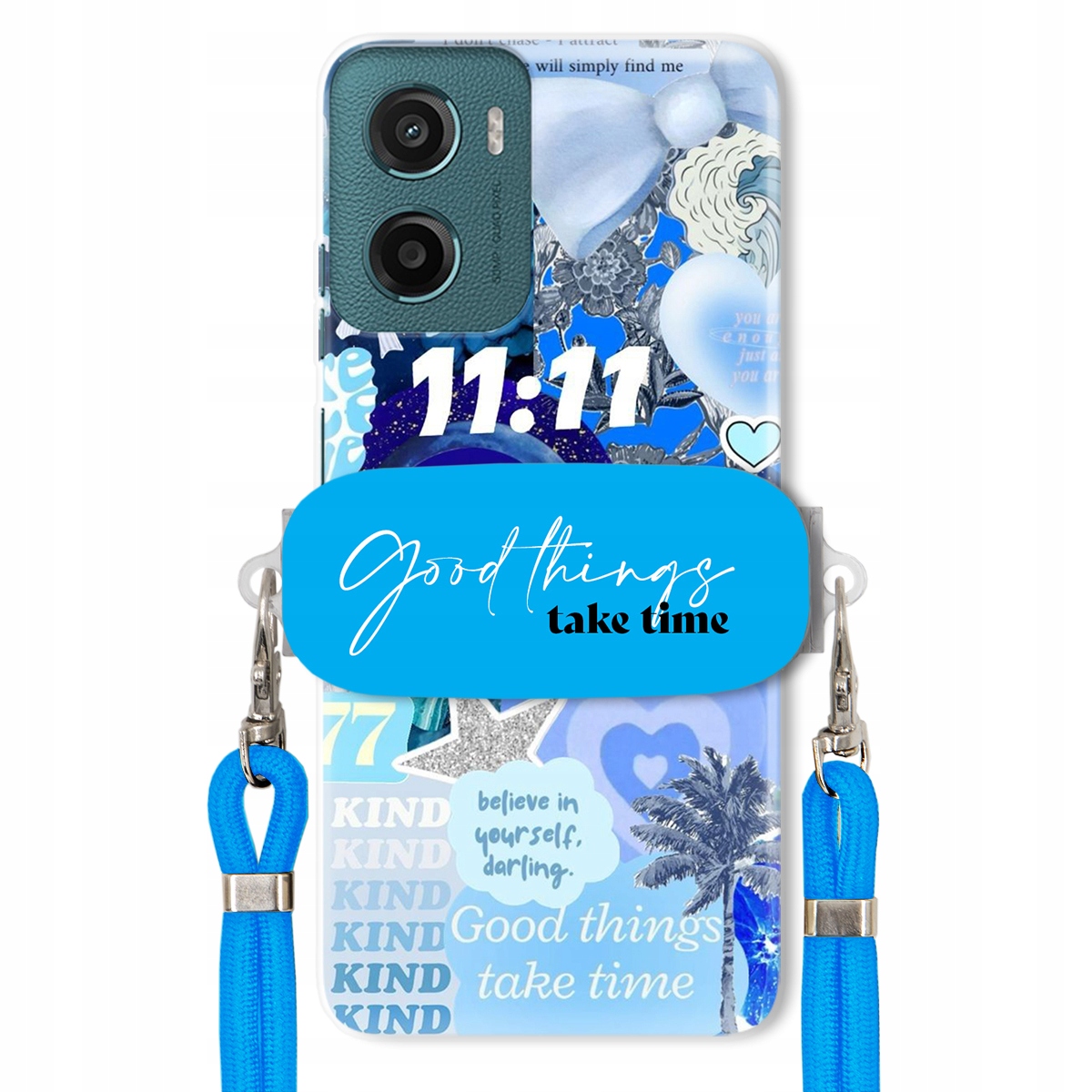 Pouzdro pro Motorola G05 Držák Vodítko Crossbody Good Things Take Time Lata