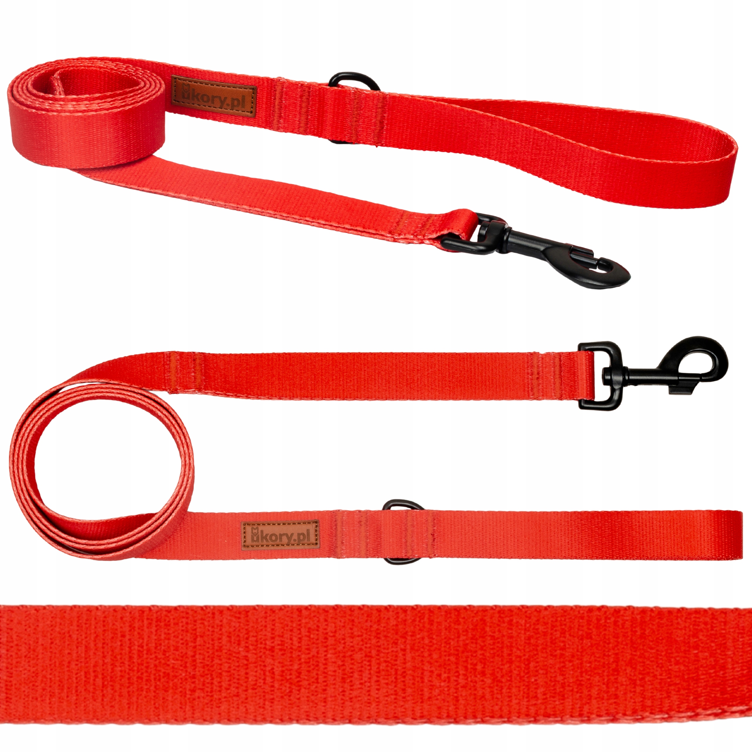 Levně Vodítko městská na procházky Střední Pes teriér páska 180 cm Ukory Červená