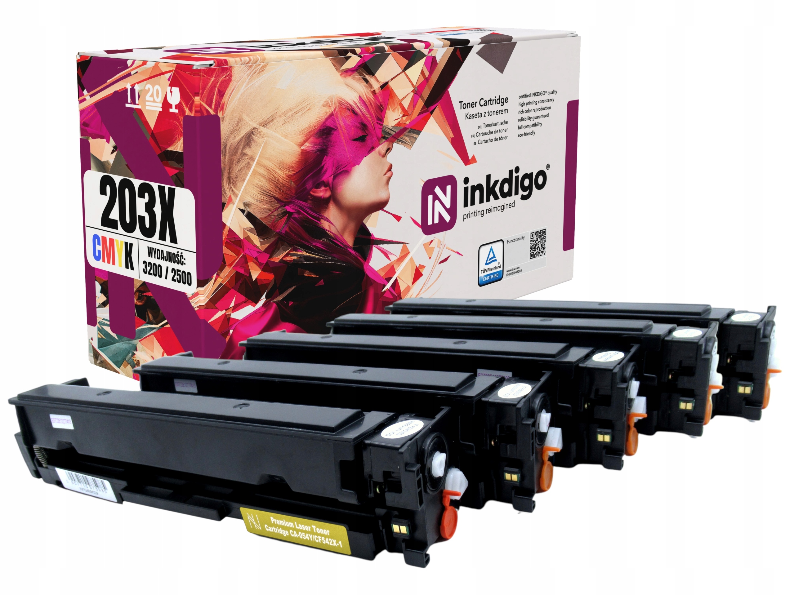 5x Toner Inkdigo pro Hp 203X CF540 M254nw M281fdw