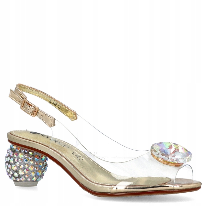 Silikonové sandály na ozdobném podpatku Scaviola S-349 Zlaté 39
