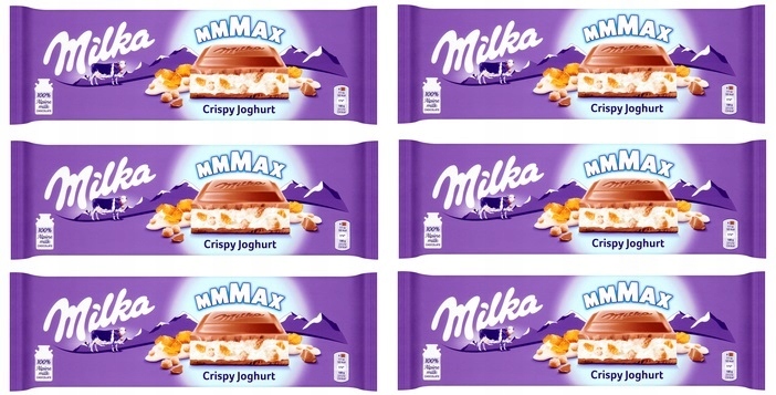 Levně 6x 300g Milka křupavý jogurt čokoláda Polovice Kartonu