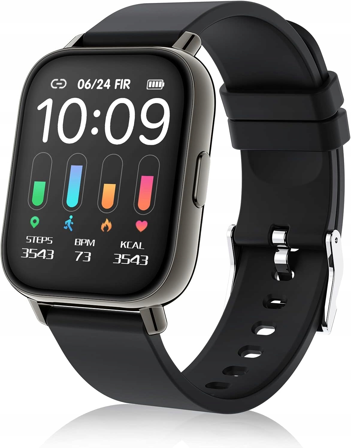 GloryFit Bluetooth érintőképernyős sport okosóra fekete IP67