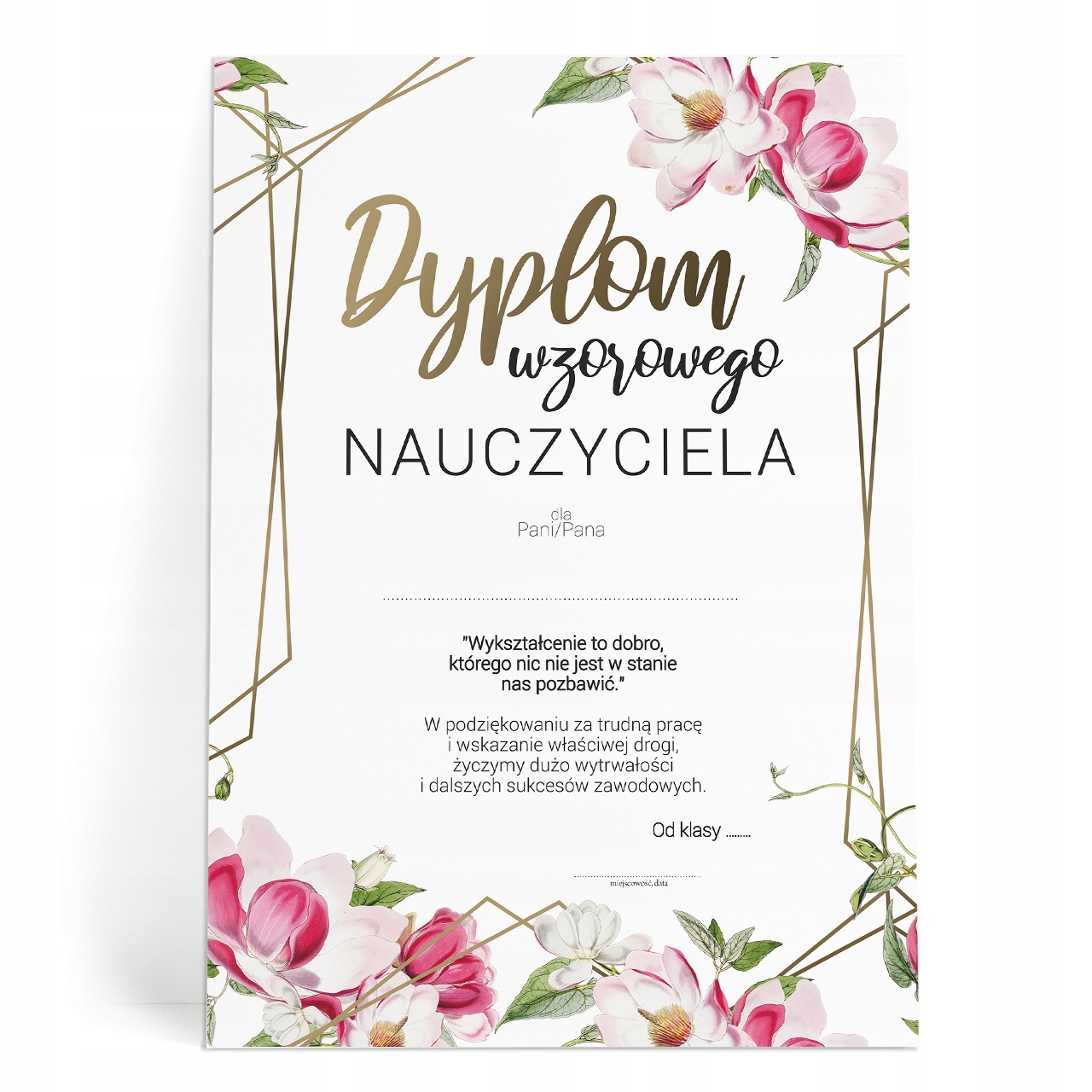 

Dyplom Dzień Nauczyciela A4 personalizacja