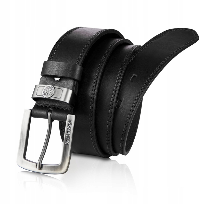 Betlewski Pasek do spodni męski ze skóry naturalnej mocny szeroki