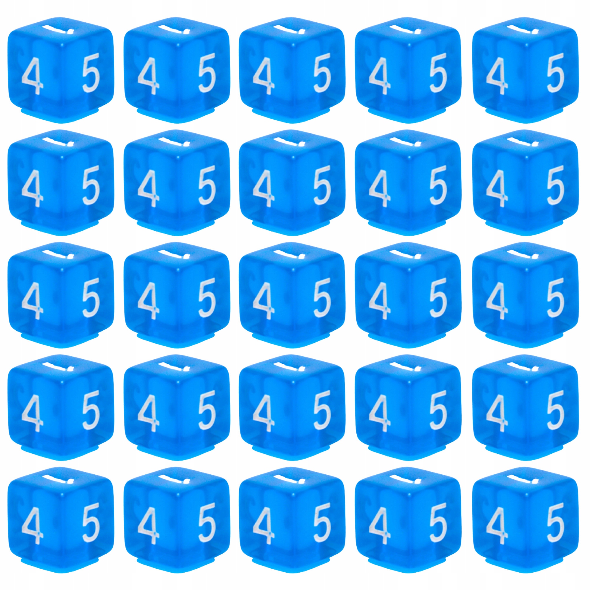 ZESTAW 25 KOSTEK K6 RPG KOŚĆ SZEŚCIOŚCIENNA KRYSZTAŁ MANY 1,6 CM